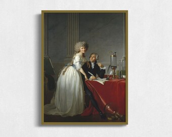 Printable Vintage Portrait Painting, "Lavoisier and His Wife" (Digital Download)