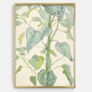 Vintage Watercolor Leaves Print: Antique Botanical Art (Digital Download)