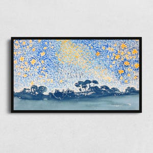 Frame TV Art Blue Download, Starry Sky Painting for Samsung The Frame TV