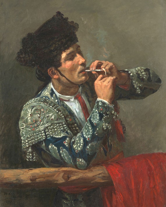 【絵画】油絵 闘牛士 男性 絵画】油絵 闘牛士 男性