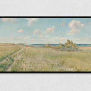 Vintage Ocean Landscape Painting Samsung Frame TV, Ocean Landscape Art Download for Samsung The Frame TV