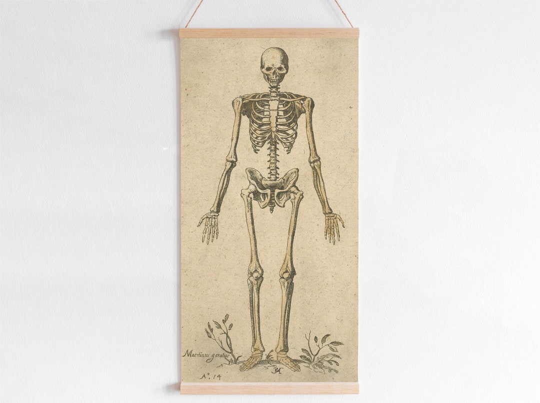 Skeleton Poster Vintage Halloween Wall Art Gothic Home - Etsy