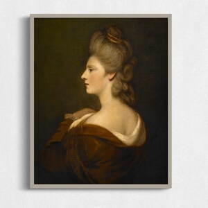 Vintage Printable Portrait of Woman, Moody Portrait Painting, Downloadable Antique Art Prints, Gallery Wall Art Print