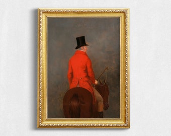 Gentleman on Horseback | Vintage Antique Painting Equestrian Horse Riding Soldier Printable Digital Download