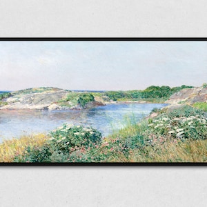 Samsung Frame TV Art | Secret Pond | Digital Vintage Landscape Cottagecore Decor New England Art Photo Print Image for Television Frame