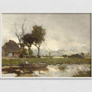 Vintage Landscape Watercolor Wall Art, Printable Landscape Painting Prints