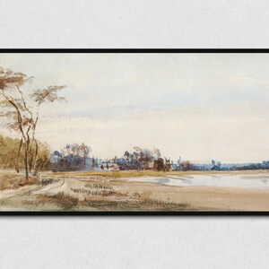 Vintage landschap Samsung Frame TV Art downloaden, Salt Marsh antieke schilderkunst voor Samsung The Frame TV