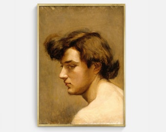 Antico ritratto dipinto di uomo, opera d'arte ritratto stampabile vintage, pittura vittoriana arte digitale Scarica