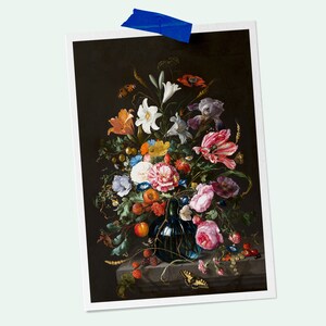 Moody Floral Still Life Art Print, Vintage Still Life Painting Print - Etsy