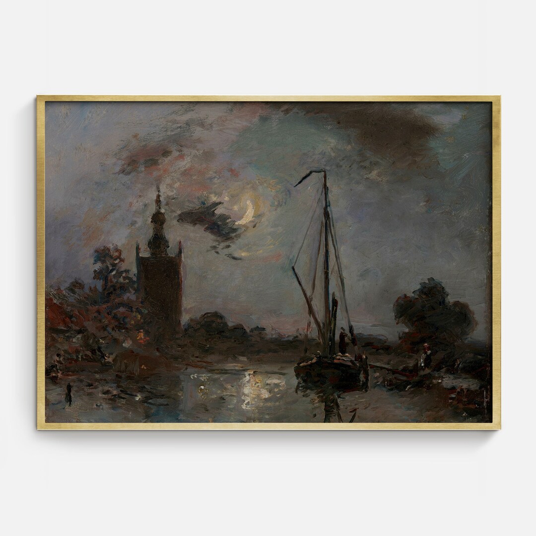 Curated visual reference: Crescent Moon Harbor Spooky Gothic Wall Art Halloween Home Decor Photo Inspiration
