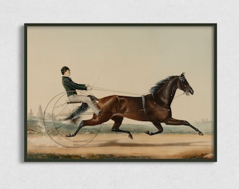 Antike Pferderennen druckbare Kunst, Vintage Pferdesport Digital Download Art