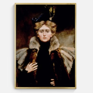 Victorian Portrait of Woman Printable Artwork, Classic Oil Painting Downloadable Gallery Art