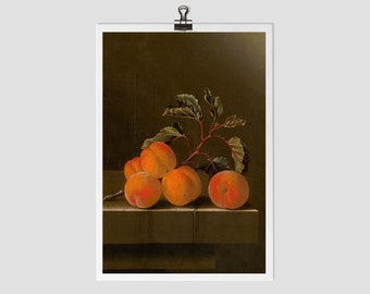 Vintage Peach Still Life Art Print: Kitchen Wall Decor