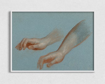 Figure Study Drawing: Hands Sketch Art Print (Digital Download)