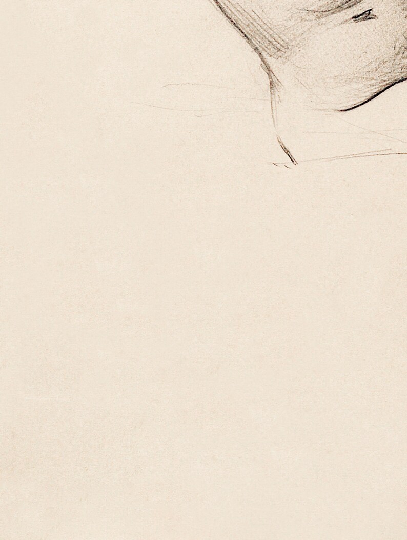 Disegno di schizzo vintage da scaricare, disegno di donna, stampa artistica da parete con disegno di figura immagine 9
