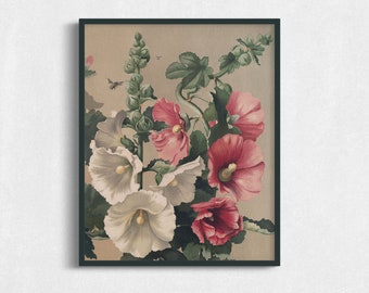 Vintage Floral Art Print | Antique Flowers Painting (Digital Download)