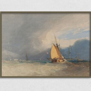 Vintage Segelboot Gemälde: Antiker nautischer Kunstdruck (Digitaler Download)