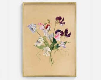 Vintage Floral Art Print: Antique Flower Painting (Digital Download)