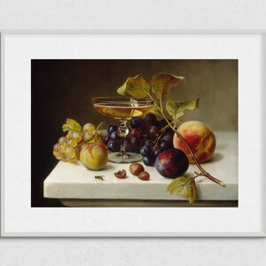 Still Life Painting Printable Art, Vintage Still Life Oil Painting, Dining Room Art, Vintage Kitchen Art