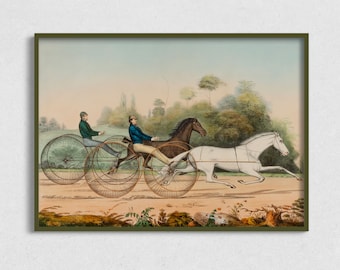 Vintage Equestrian Painting Download, Digital Wall Art Horse Prints