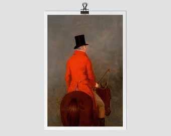 Vintage Equestrian Art Print: Gentleman on Horseback, Fine Art Reproduction