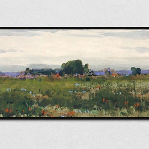 Samsung Frame TV Art | Spring Landscape | Digital Garden Flower Field Sky Prairie Art Photo Print Image for Television Frame