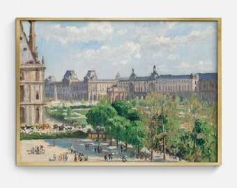 Vintage Parisian Landscape Oil Painting Art Print (Digital Download)