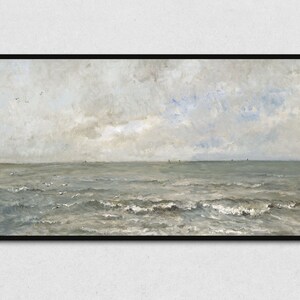 Pintura de paisaje marino vintage Descargar Samsung Frame TV, Arte digital del océano Samsung The Frame TV