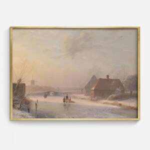 Hazy Winter Day: Vintage Landscape Oil Painting (Digital Download)