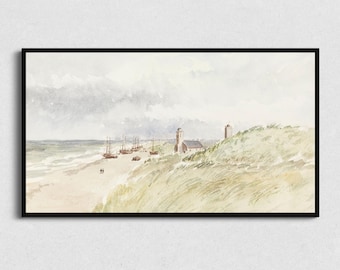Vintage Beach Landscape Art for Samsung Frame TV (Digital Download)
