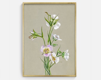 Vintage Floral Art Print: Antique Flower Painting (Digital Download)