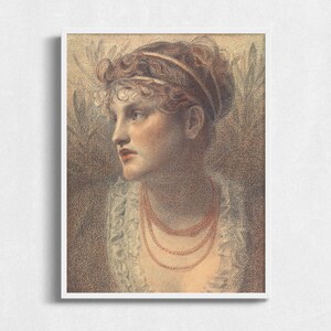 Printable Sketch of Bohemian Woman, Vintage Art Print of Woman