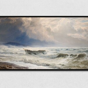 Vintage Nautical Samsung Frame TV Art Download, Antique Seascape Painting for Samsung The Frame TV