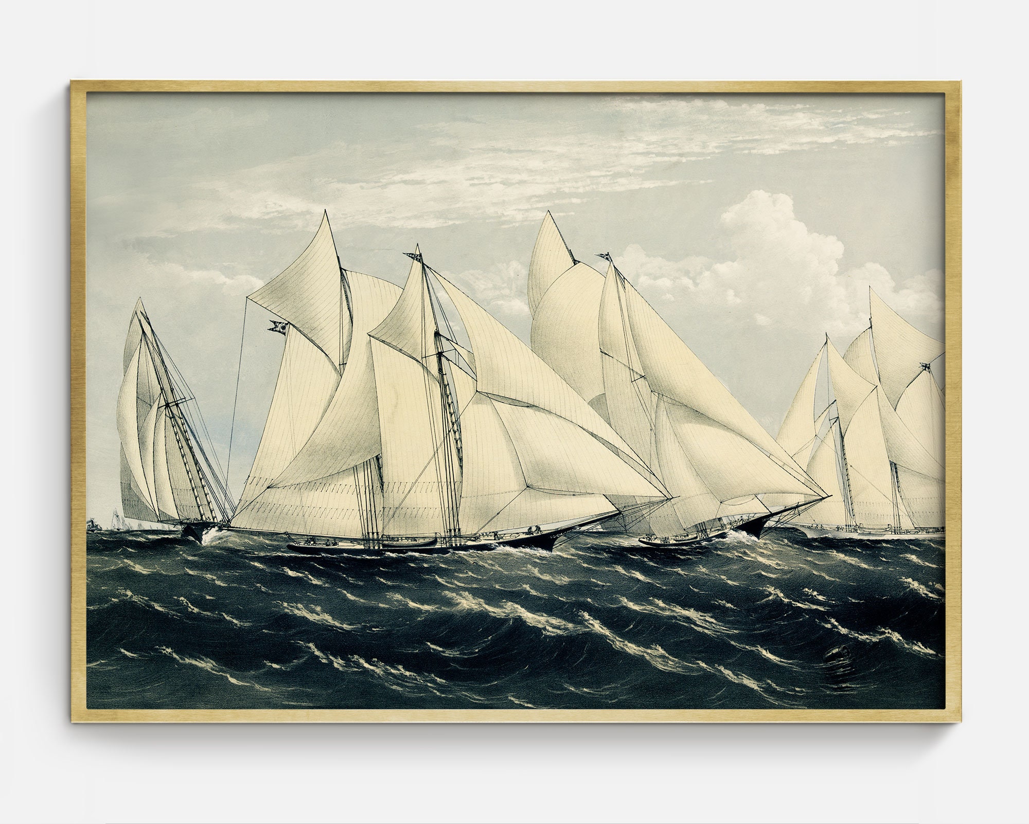 Printable Coastal Wall Art, Sailing Vintage Digital Art Download ...