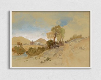 Desert Colors Landscape Printable, Neutral Wall Art, Download Vintage Landscapes Prints
