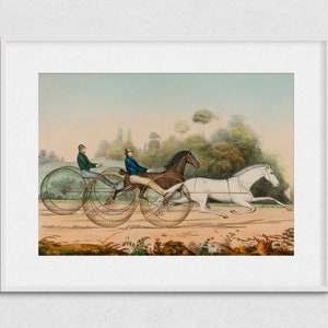 Vintage Reiter Gemälde Download, Digitale Wand Kunst Pferd Drucke Bild 2