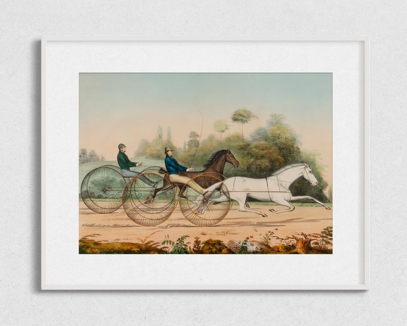 Vintage Reiter Gemälde Download, Digitale Wand Kunst Pferd Drucke Bild 2