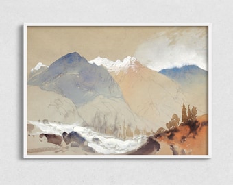 Colorado Print Digital Art Download, Printable Colorado Landscape Drawing