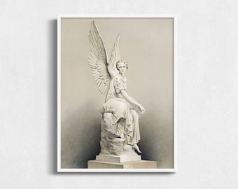Vintage Engel Statue Druck: Römische Büste Galerie Wand Kunst Digitaler Download