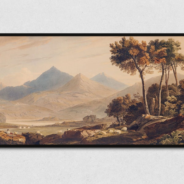 Vintage Mountain Landscape Art for Samsung Frame TV (Digital Download)