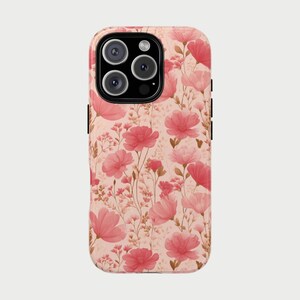 Pink Floral Phone Case Coquette Aesthetic | Romantic Blush Flower Cover | Cottagecore Spring Summer Case