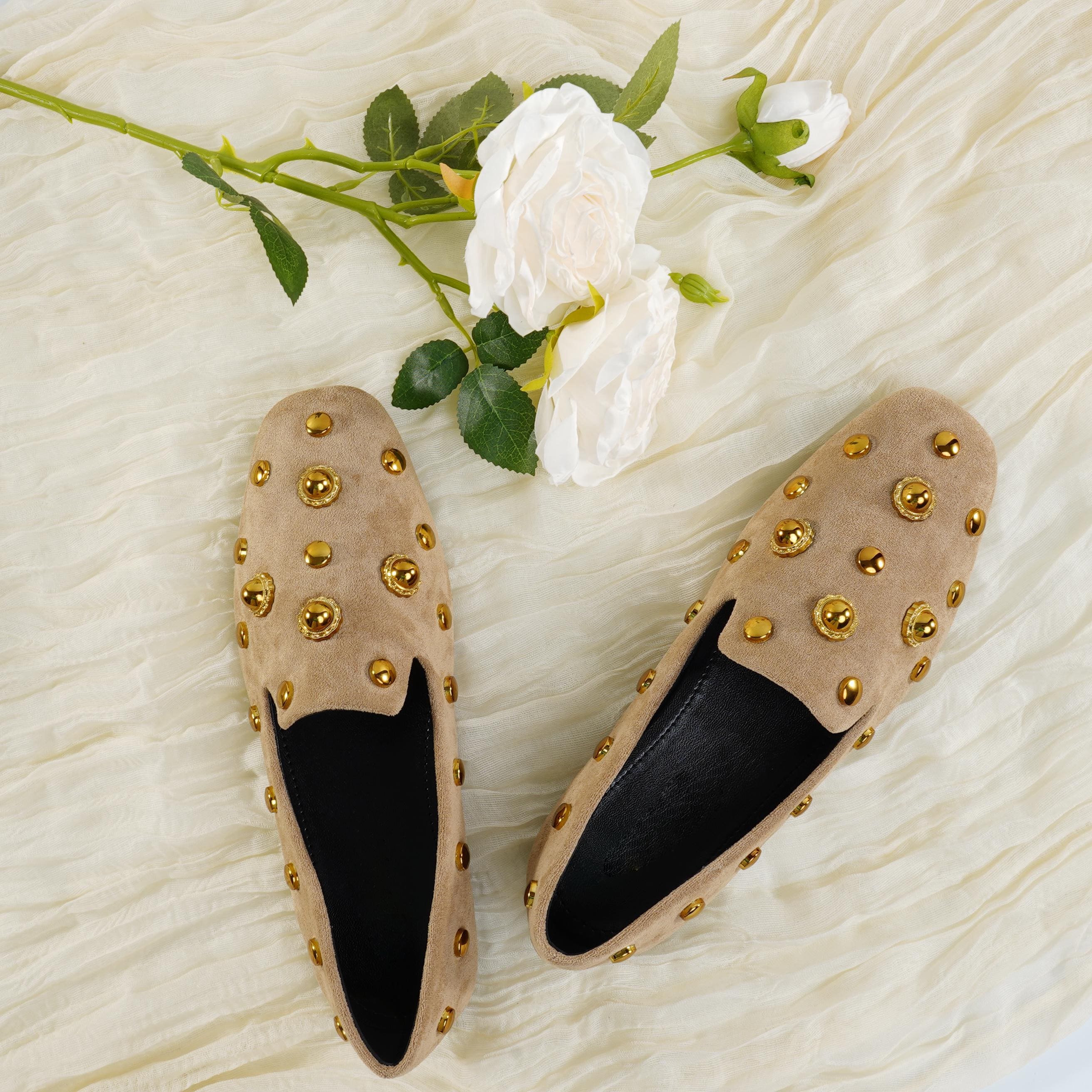 Gold Studded Loafers - Etsy Gold Studded Loafers - Etsy