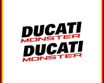 Ducati Monster Motorcycle Stickers 2x | Die Cut Vinyl Moto Decals Pegatinas Aufkleber