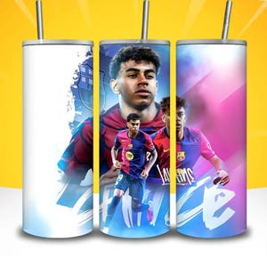 Lamine Yamal Soccer Fan Tumbler Wrap – Barcelona Style, 20oz Skinny