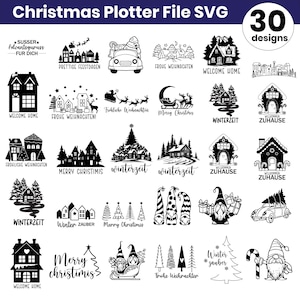 Christmas Plotter File Svg Bundle: Weihnachten Svg, Christmas Svg, Christmas clipart, Christmas svg files for cricut