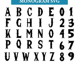 Monogram Fishtail SVG: alfabet Fishtail SVG, alfabet monogramów, alfabet czcionki Fishtail dla Cricut, pliki do wycinania liter (pobieranie cyfrowe)