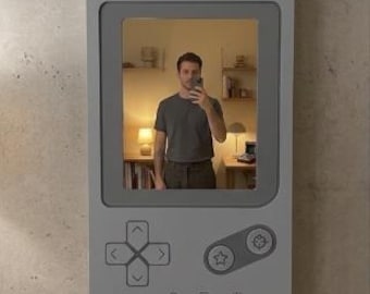 Retro Gaming Console Mirror Wall Art | Game Boy Style Decorative Mirror for Gamer Room Decor | Nostalgic Gift