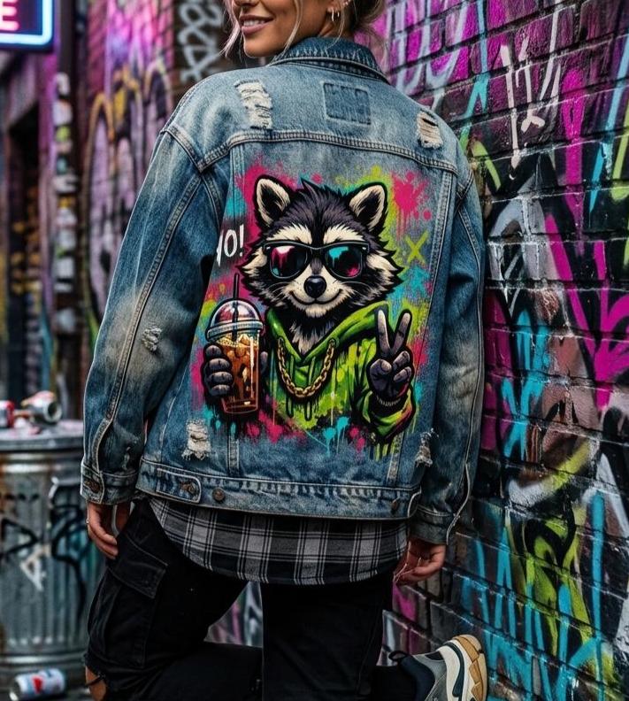 Graffiti Raccoon PNG, Retro Neon Splatter Sublimation Design, Iced ...