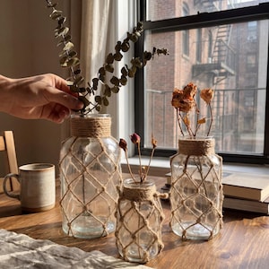 Rope Glass Vase - Etsy