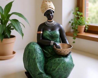 アフリカの彫刻 木彫り 妊娠中の女性の豊穣の像 彫刻 ヘアブレード 高